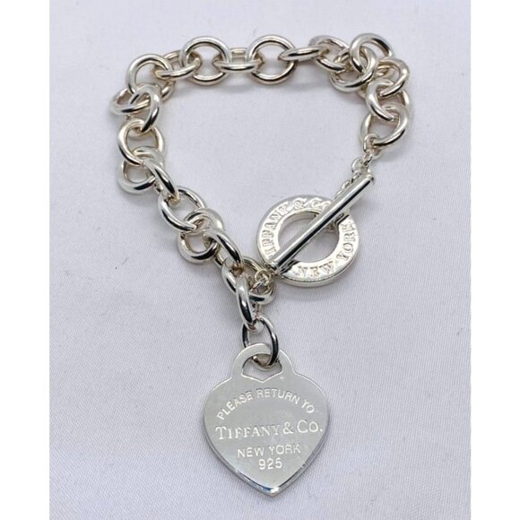 Tiffany & Co Return To Tiffany & Co 8" Toggle  Heart Bracelet - Picture 1 of 13